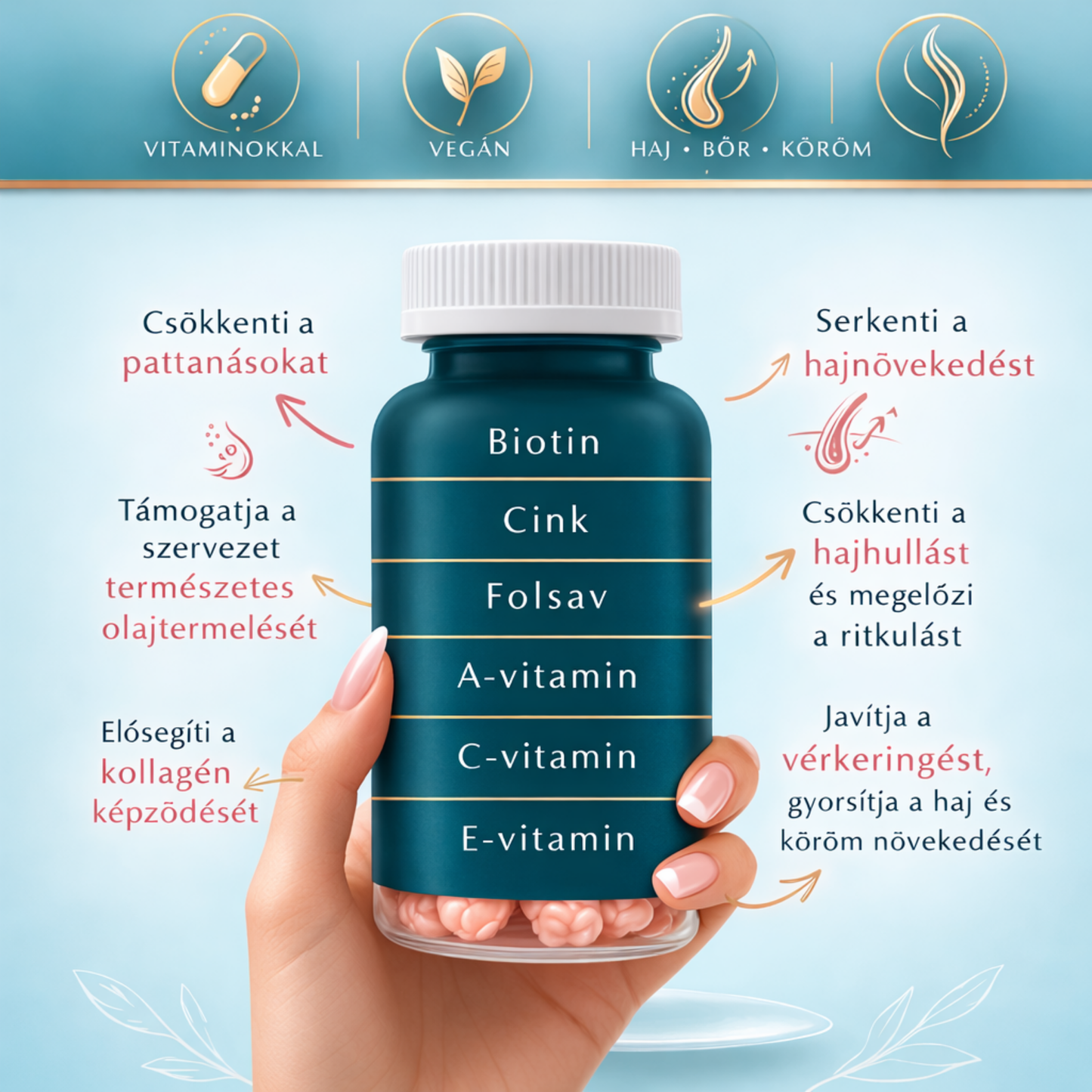 Haj, bőr és köröm gumicukor